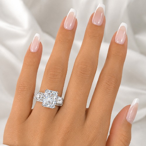 Sterling silver Annelle design modern cubic zirconia band ring 13mm wide - Image 3
