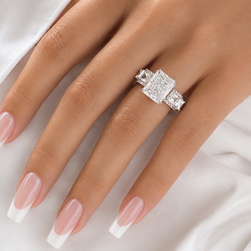 Sterling silver Annelle design modern cubic zirconia band ring 13mm wide - Image 4