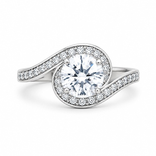 Sterling silver Alida design cubic zirconia band ring 10mm wide
