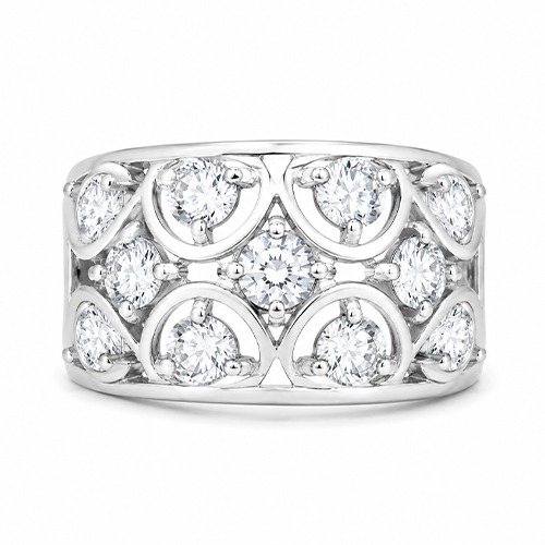 Sterling silver Amelia design cubic zirconia band ring 15mm wide - Image 2