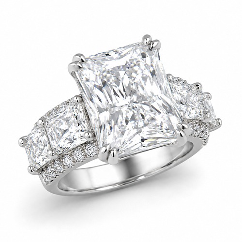 Sterling silver Annelle design modern cubic zirconia band ring 13mm wide