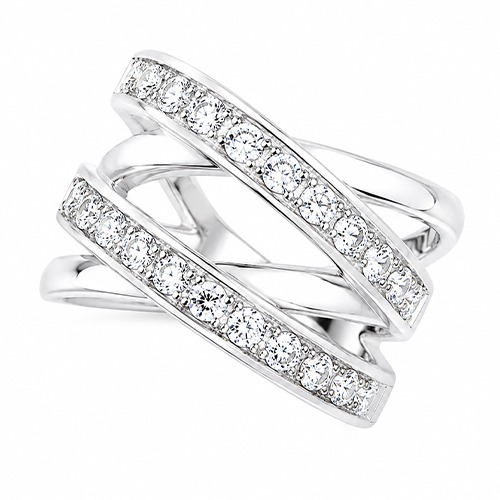 Sterling silver Ankia design cubic zirconia band ring 14mm wide - Image 2