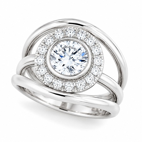 Sterling silver Juanita design cubic zirconia triple pretty band ring 18mm wide - Image 4