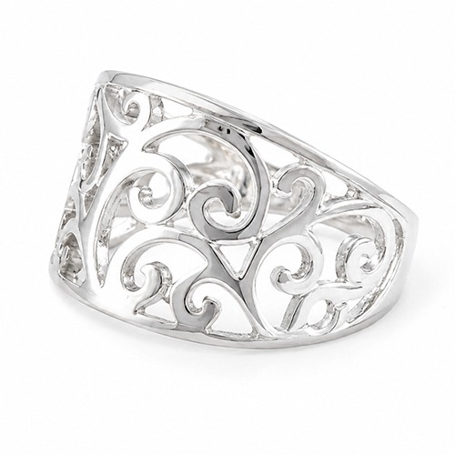 Sterling silver Anel design classic fillagree band ring 15mm wide - Image 3