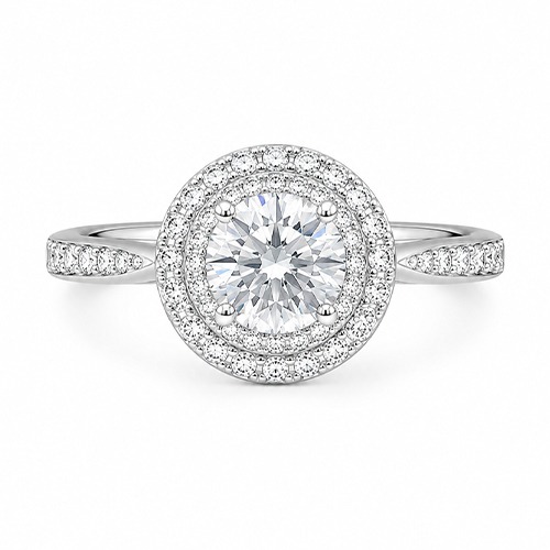 Sterling silver 1.00ct Brilliant round setting Moissanite ring 11mm wide - Image 2