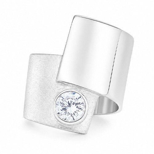 Sterling silver Stella design matte wrap band ring 22mm wide - Image 3