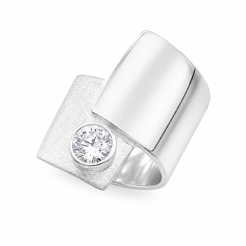 Sterling silver Stella design matte wrap band ring 22mm wide - Image 2