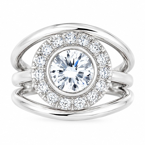 Sterling silver Juanita design cubic zirconia triple pretty band ring 18mm wide - Image 2