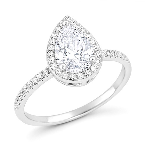 Sterling silver 1.00ct Brilliant Pear shape Moissanite ring 12mm wide - Image 3