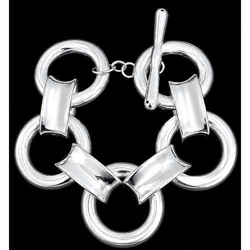 Sterling silver Bella design Bold and bulky circular link necklace 35mm wide - Image 4
