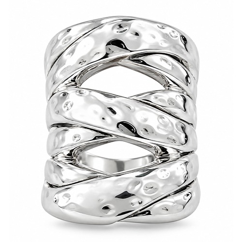 Sterling silver Havannah design bold woven design bulky band ring 30mm wide