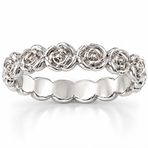 Sterling silver Rosie design eternity band stacking ring 4mm wide - Image 2