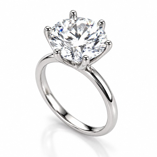 Sterling silver Elma design 6 claw solitaire style ring 12mm wide - Image 2