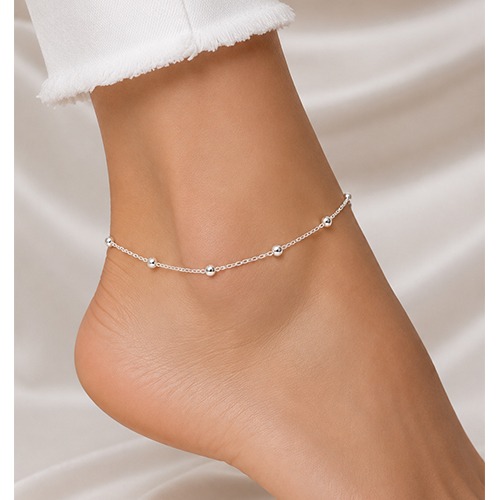 Sterling silver Kylie design ball chain Anklet 4mm wide