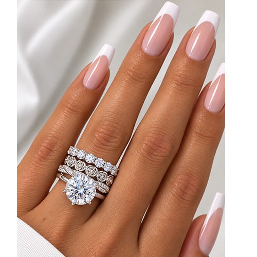 Sterling silver Tessa design twisted cubic zirconia band stacking ring 4mm wide - Image 4