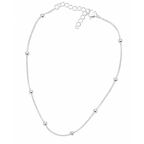 Sterling silver Andrea design snake chain ball Anklet 3mm wide - Image 2