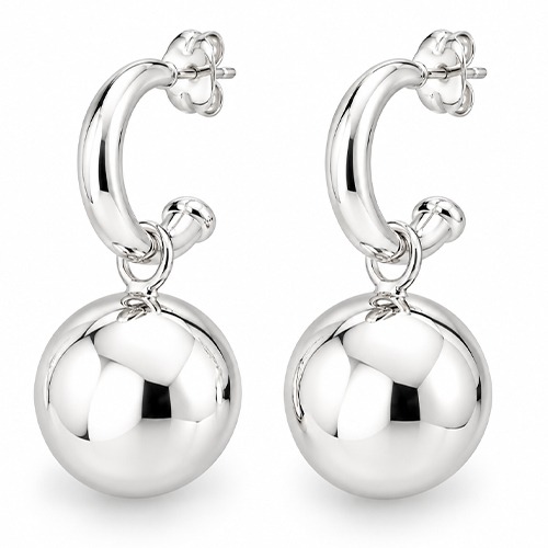Sterling silver classic ball pretty women earrings 10mm, 14mm or 18mm ball size