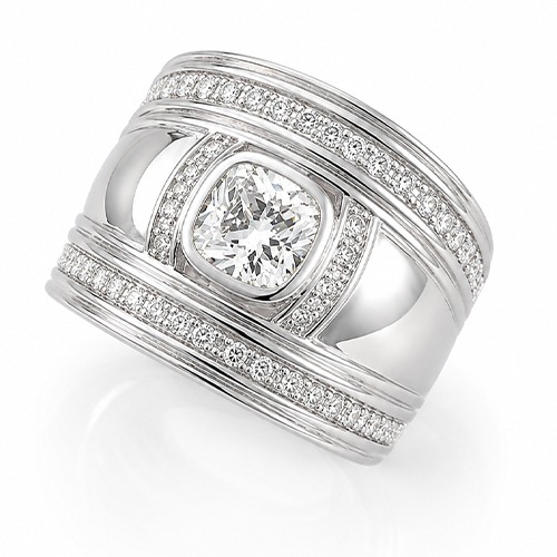 Sterling silver Angie design cubic zirconia band ring 17mm wide - Image 2