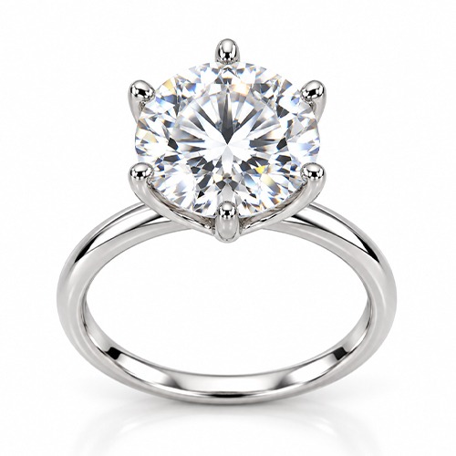 Sterling silver Elma design 6 claw solitaire style ring 12mm wide - Image 3