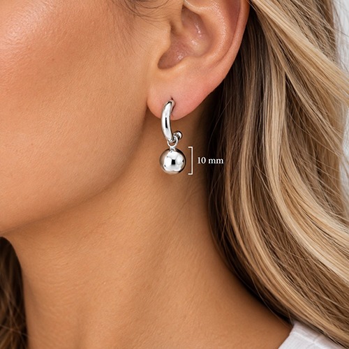 Sterling silver classic ball pretty women earrings 10mm, 14mm or 18mm ball size - Image 2